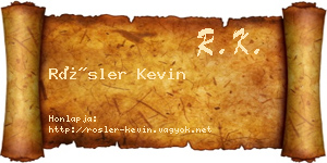 Rösler Kevin névjegykártya