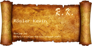 Rösler Kevin névjegykártya